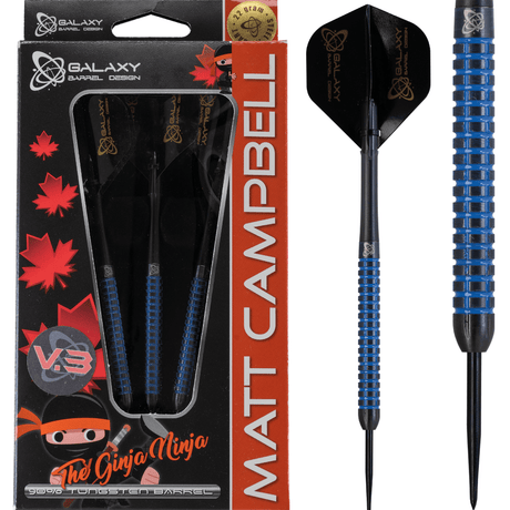 Galaxy Matt Campbell v3 Darts - Steel Tip - The Ginja Ninja - Blue 22g