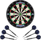 Mission Shogun Dartboard Set - Round Wire Dartboard with 2 sets of darts