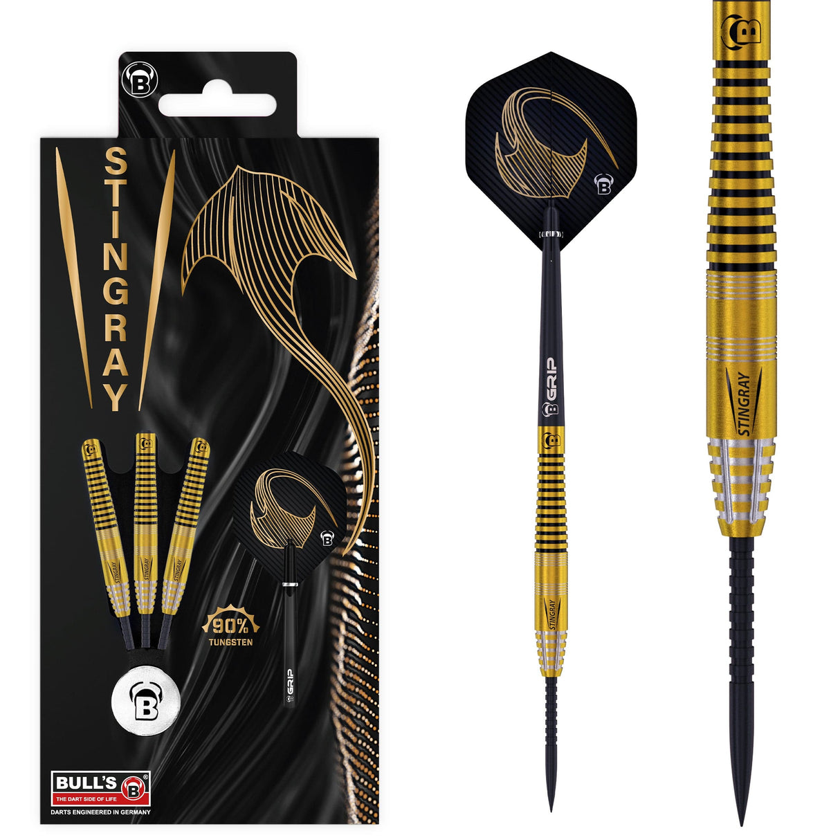 BULL'S Stingray Darts - Steel Tip - 90% Tungsten - S3