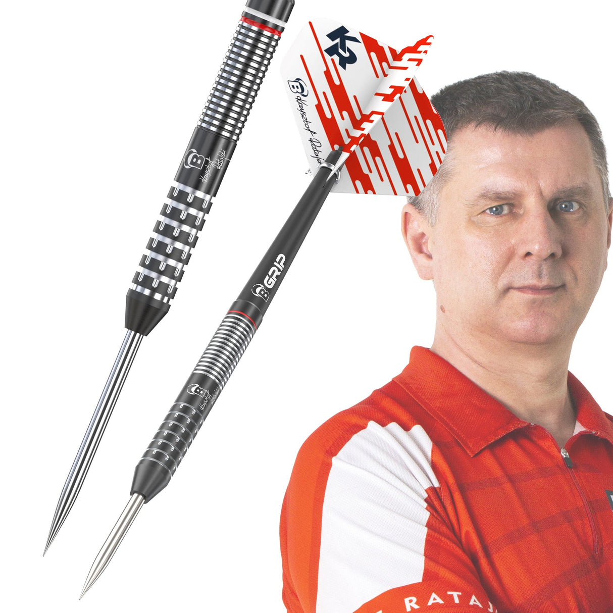 BULL'S Krysztof Ratajski Darts - Steel Tip - 90% Tungsten - Black