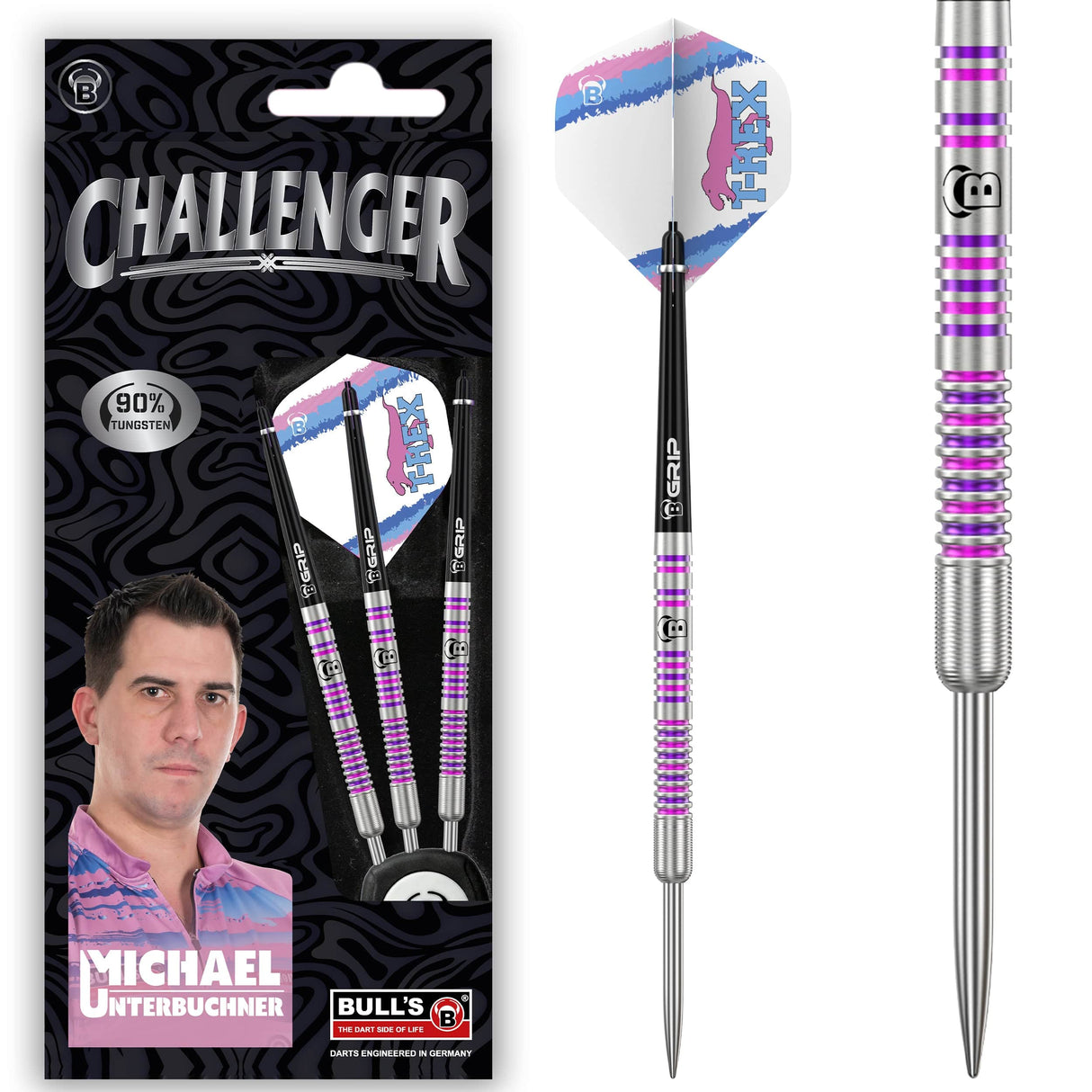 BULL'S Challenger Darts - Steel Tip - 90% Tungsten - Michael Unterbuchner - 24g