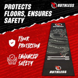 Ruthless Dragon Dart Mat - Carpet Mat - 290cm x 60cm - Black & Grey