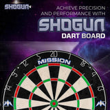 Mission Shogun Dartboard Set - Round Wire Dartboard with 2 sets of darts