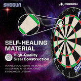 Mission Shogun Dartboard Set - Round Wire Dartboard with 2 sets of darts