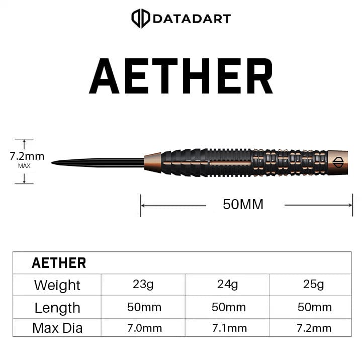 Datadart Aether Darts - Steel Tip - 95% Tungsten