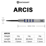 Datadart Arcis Darts - Steel Tip - 90% Tungsten