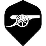 Arsenal FC Dart Flights - Official Licensed - No2 - Std - The Gunners - F2 - Black - 2 Sided Mono