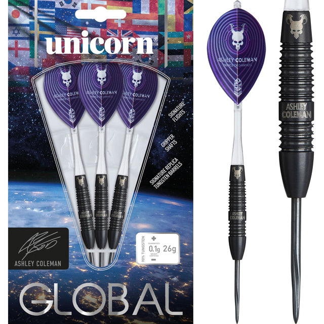 Unicorn Global Darts - Steel Tip - 90% Tungsten - Ashley Coleman - 26g