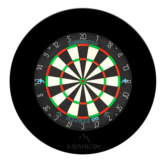 Mission Samurai Infinity Dartboard Set - Dart Board & Surround - Black