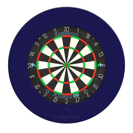 Mission Samurai Infinity Dartboard Set - Dart Board & Surround - Blue