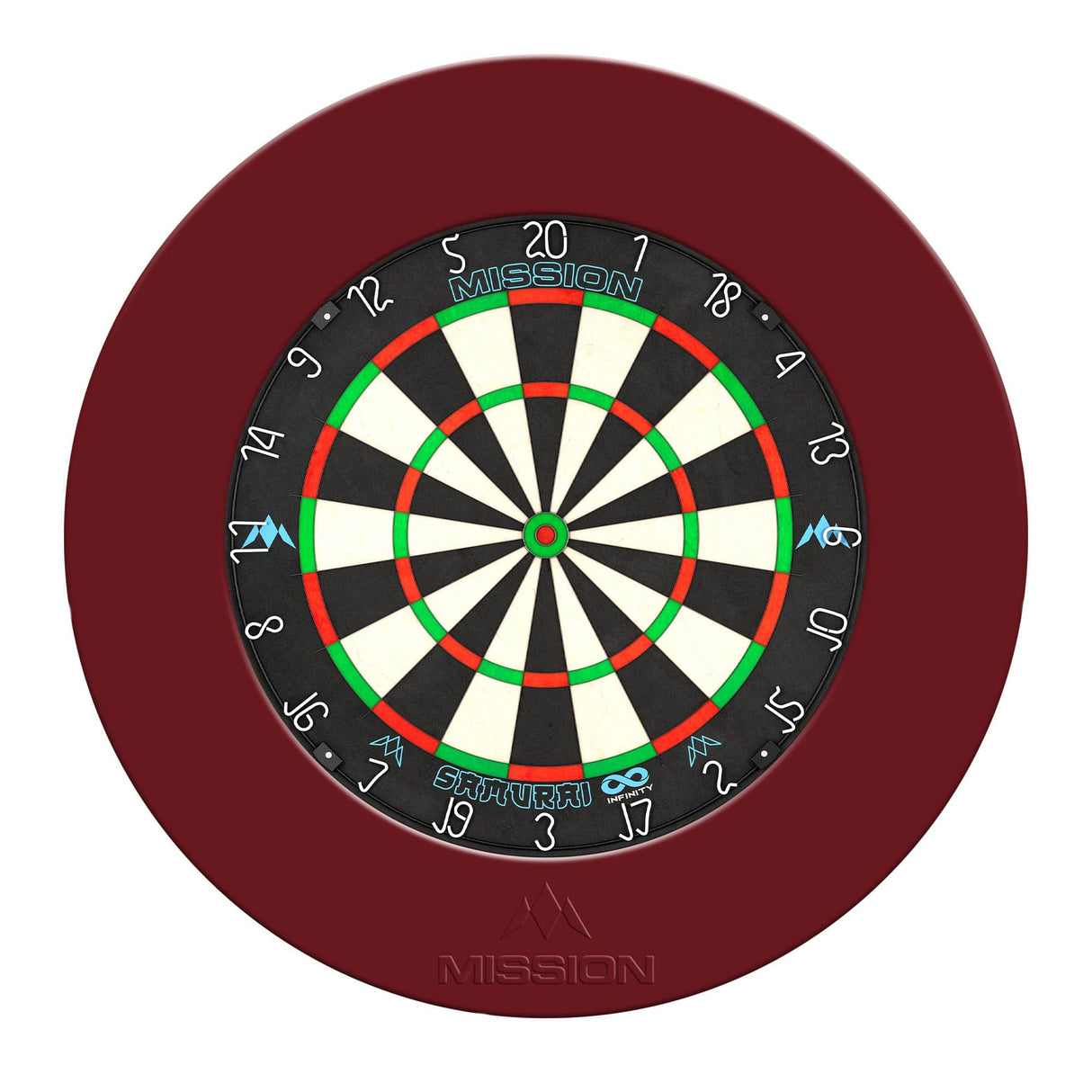 Mission Samurai Infinity Dartboard Set - Dart Board & Surround - Red