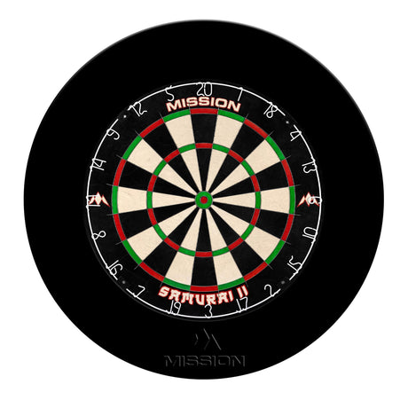 Mission Samurai II Dartboard Set - Dart Board & Surround - Black