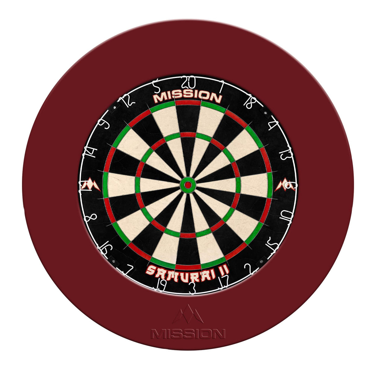 Mission Samurai II Dartboard Set - Dart Board & Surround - Red