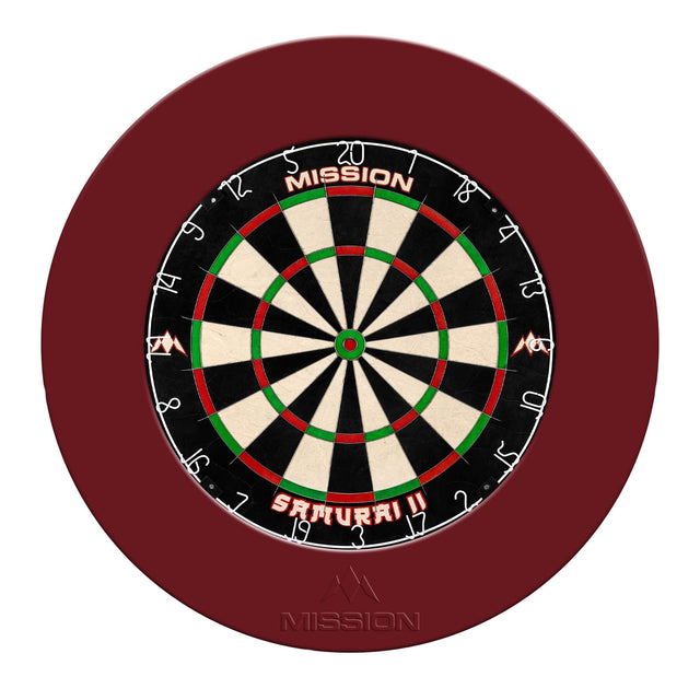 Mission Samurai II Dartboard Set - Dart Board & Surround - Red