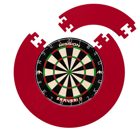 Mission Samurai II Dartboard Set - Dart Board & Jigsaw Surround - Red