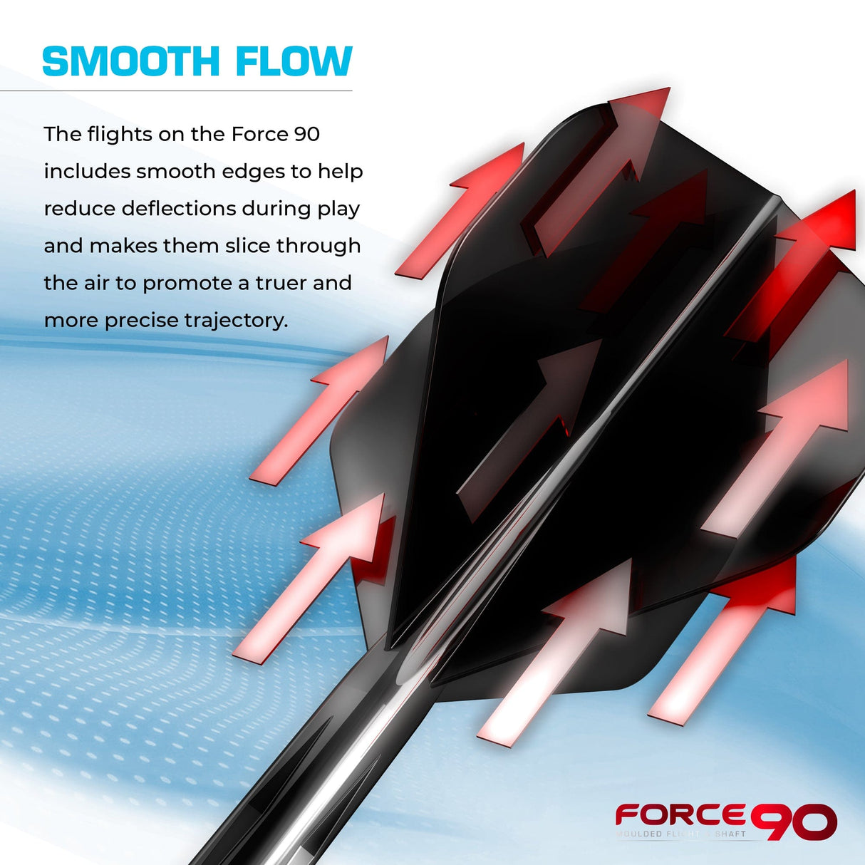 Mission Force 90 - New Moulded Flight & Shaft System - Standard No2 - Gradient - Transparent Black