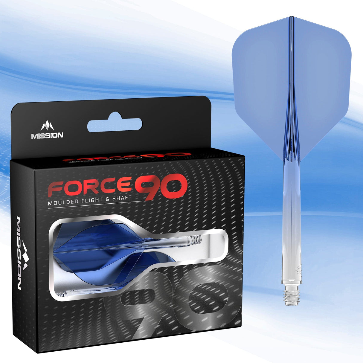 Mission Force 90 - New Moulded Flight & Shaft System - Standard No6 - Gradient - Transparent Blue