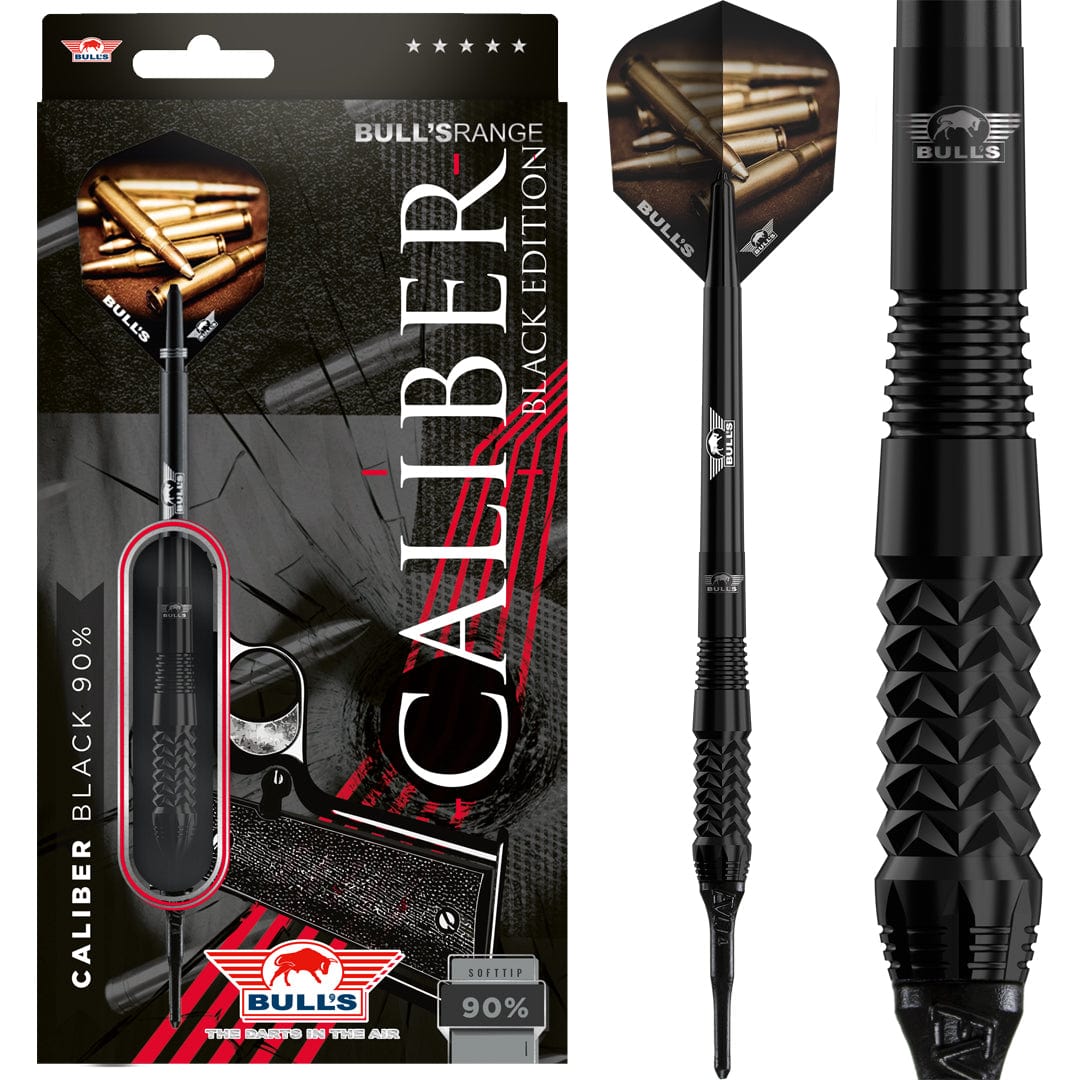 Bulls Caliber Black Darts - Soft Tip - 90% Tungsten