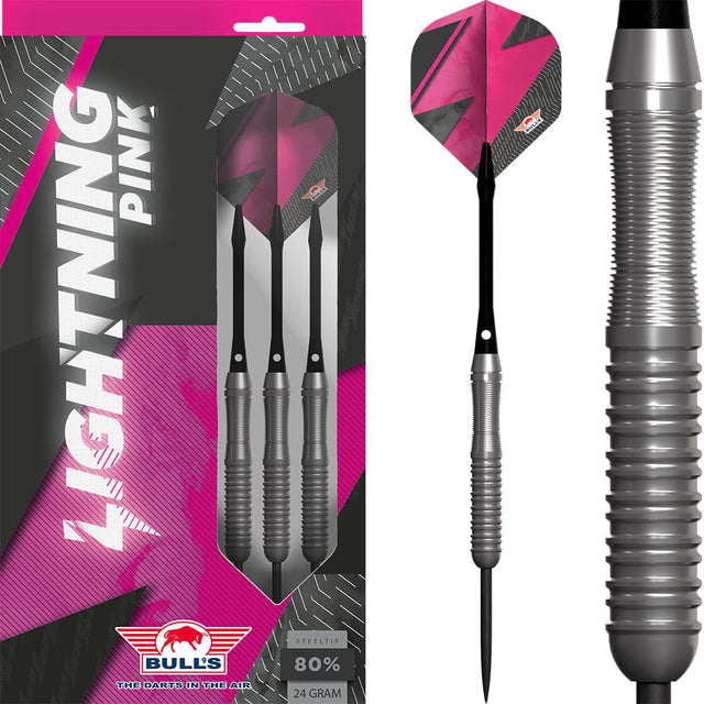 Bulls Lightning Pink Darts - Steel Tip - 80% Tungsten