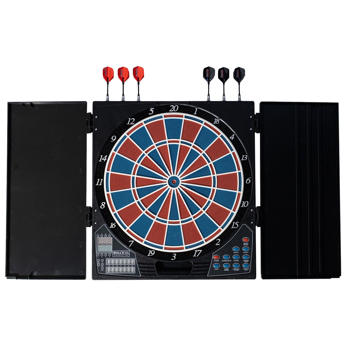 BULL'S Lightning RB Electronic Dartboard - Soft Tip - inc. 2 sets of darts