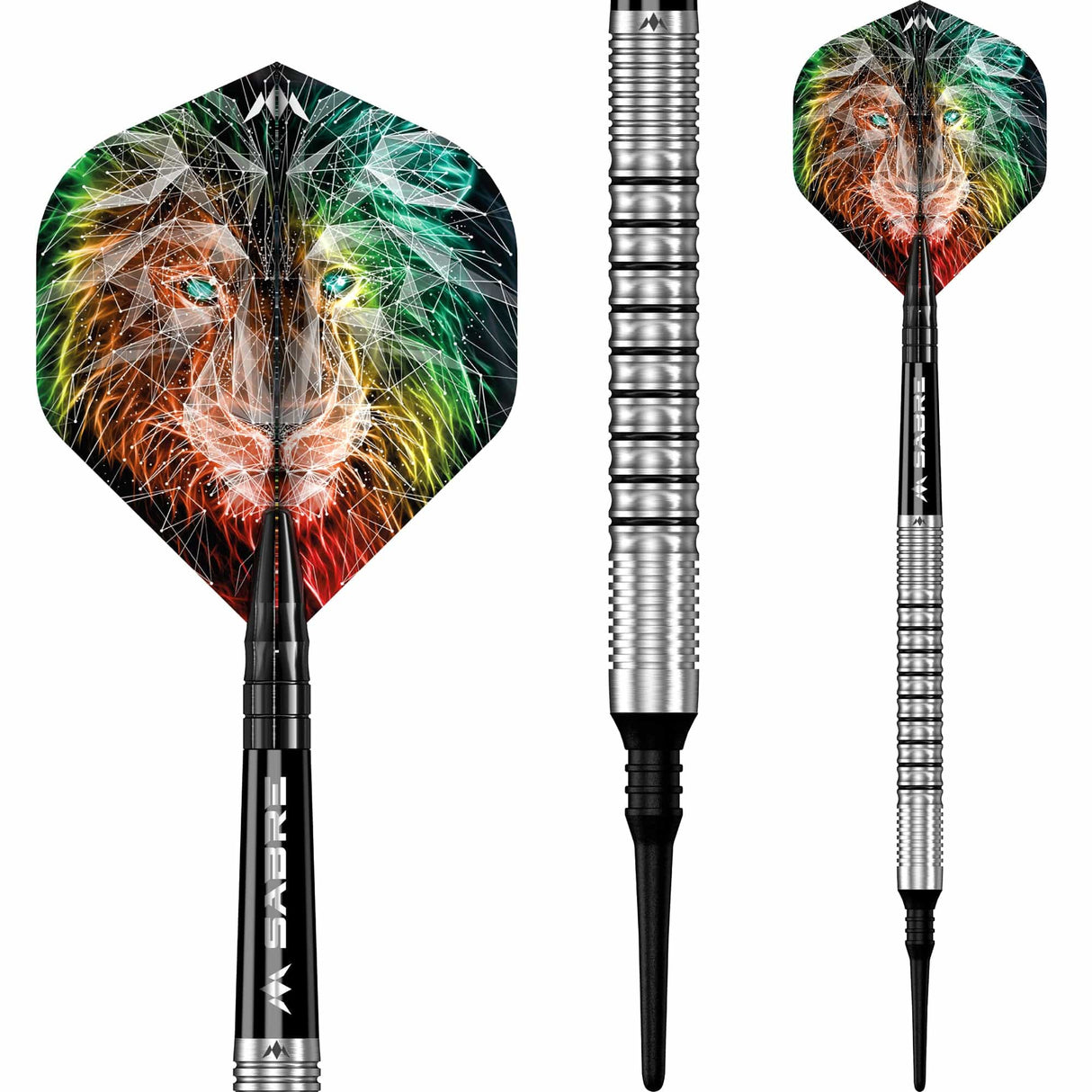 Mission Dominik Grüllich Darts - Soft Tip - 95% Tungsten - Silver-Black Rings