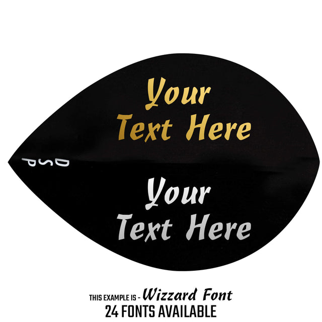 Personalised Flights - Hot Foil - 5 Sets - Poly Plain - Pear - Black