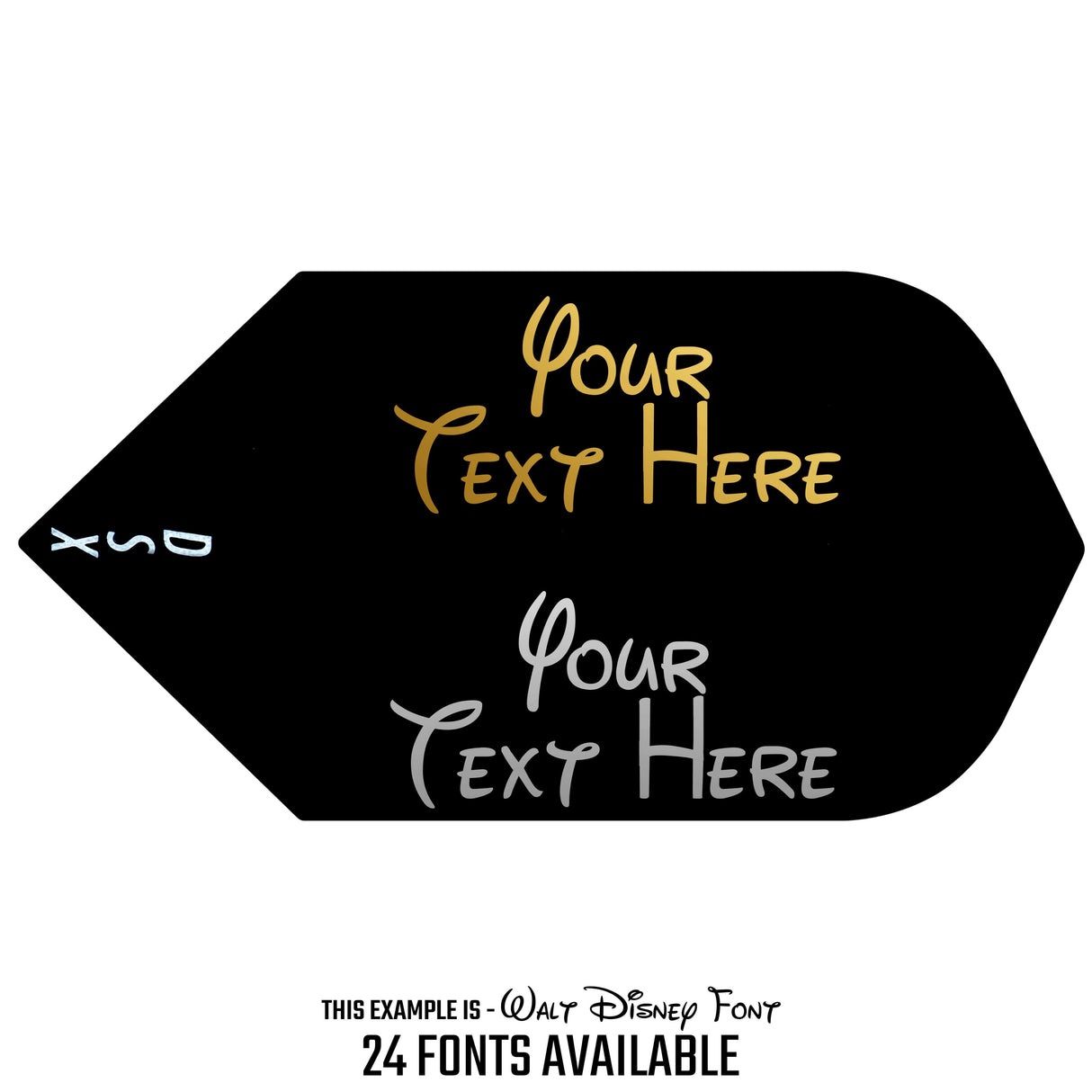 Personalised Flights - Extra Strong - Hot Foil - 5 Sets - Slim - Black