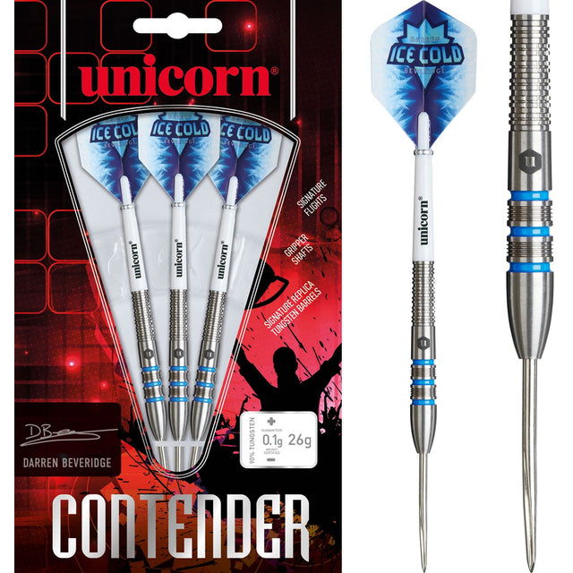 Unicorn Contender Darts - Steel Tip - 90% Tungsten - Darren Beveridge - 26g