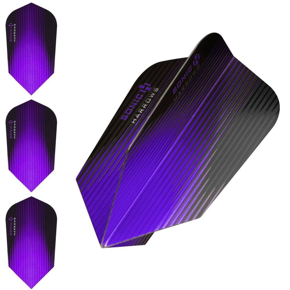 Harrows Sonic Dart Flights - Slim Shape - 100 Micron - Purple - 100 Sets (300 Flights)