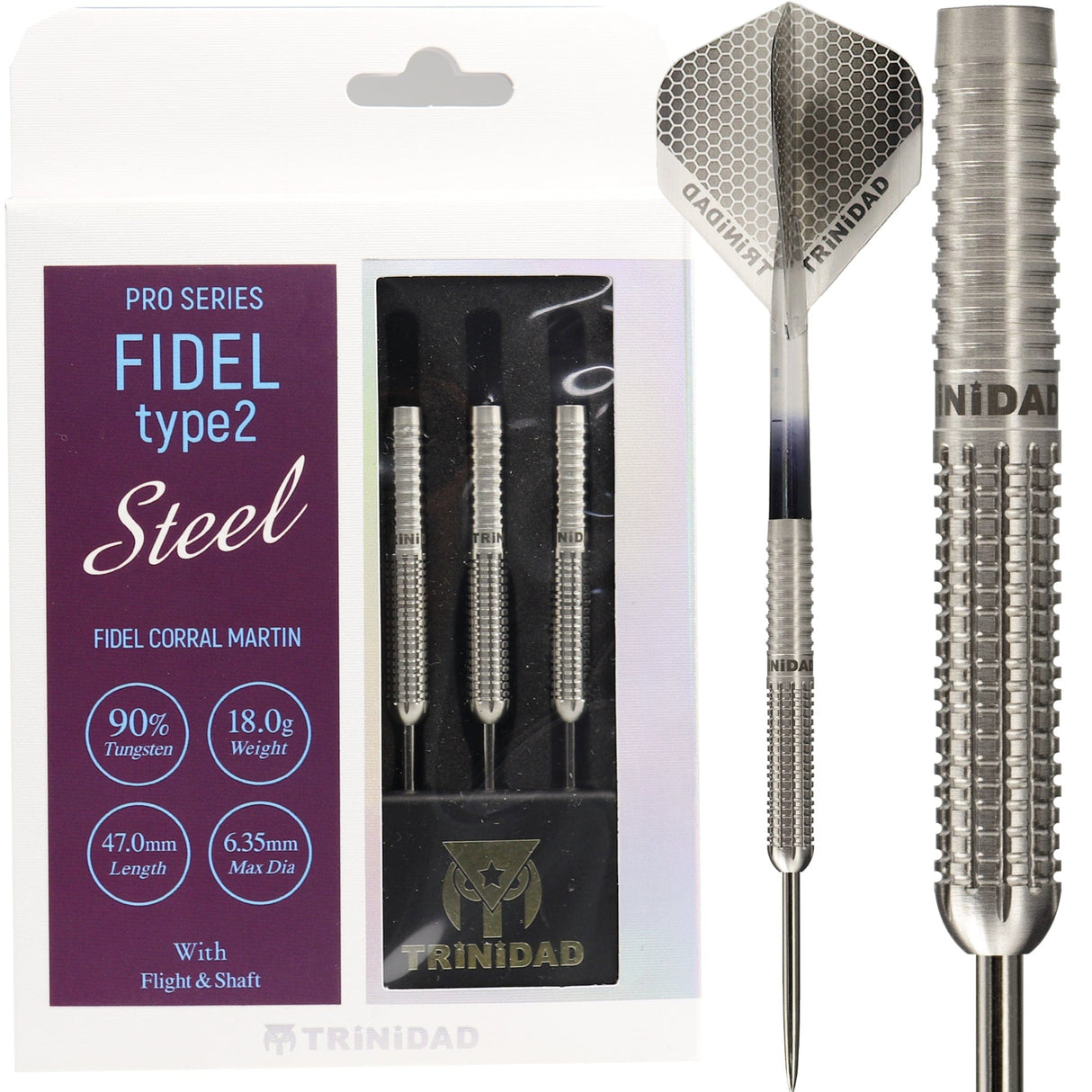 Trinidad Pro Darts - Steel Tip - 90% Tungsten - Fidel 2 - 18g