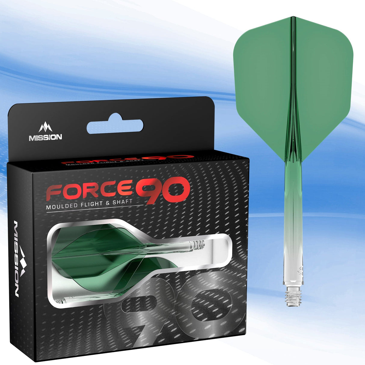 Mission Force 90 - New Moulded Flight & Shaft System - Standard No6 - Gradient - Transparent Green