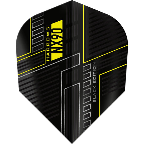 Harrows NX90 Dart Flights - Black Edition - 100 Micron - Standard No6