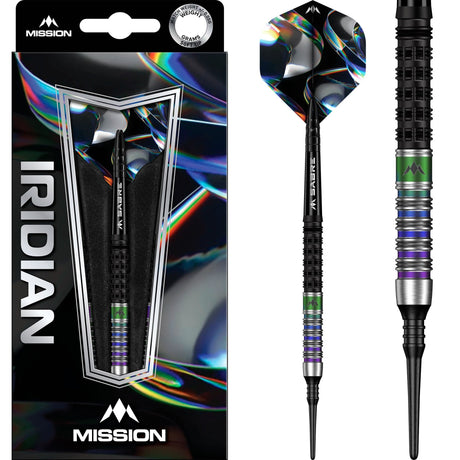 Mission Iridian Darts - Soft Tip - 90% Tungsten - Black & Coral PVD