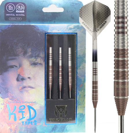 Trinidad Undisputed Darts - Steel Tip - 95% Tungsten - Kid2 - 24g