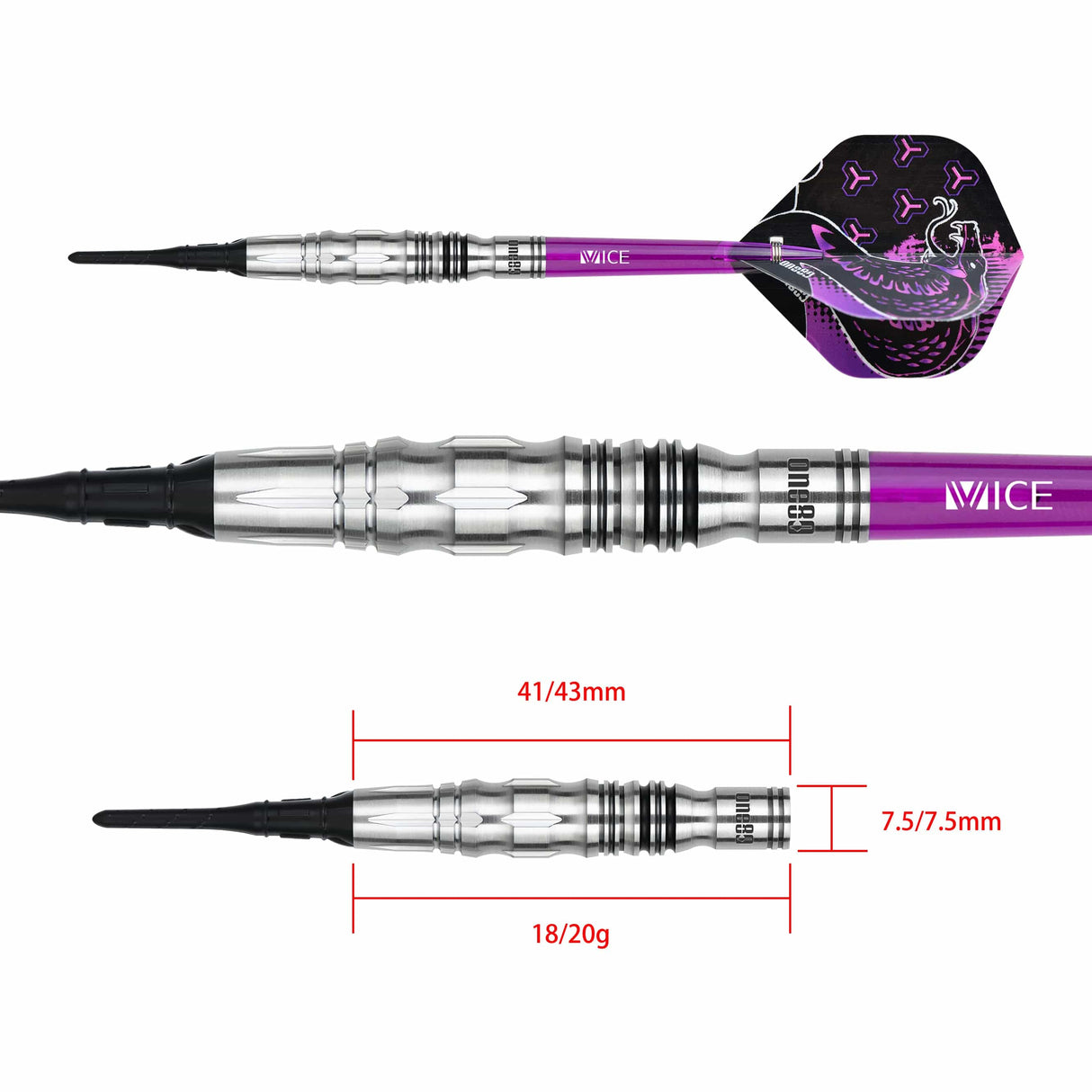 One80 Jelle Klaasen Darts - Soft Tip - 90% Tungsten - V2 - 18g