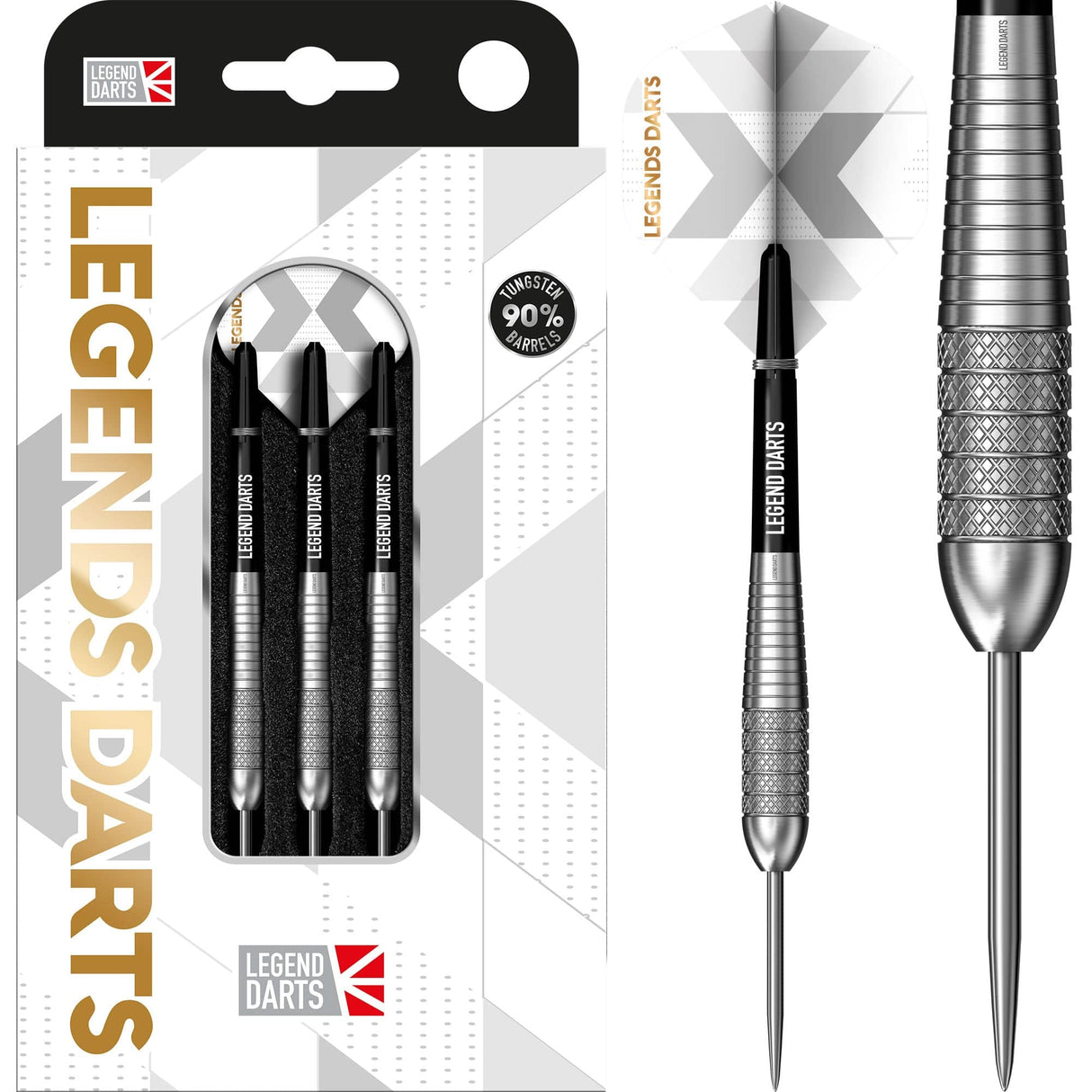 Legend Darts - Steel Tip - 90% Tungsten - Pro Series - V33 - 5 Ring Knurl