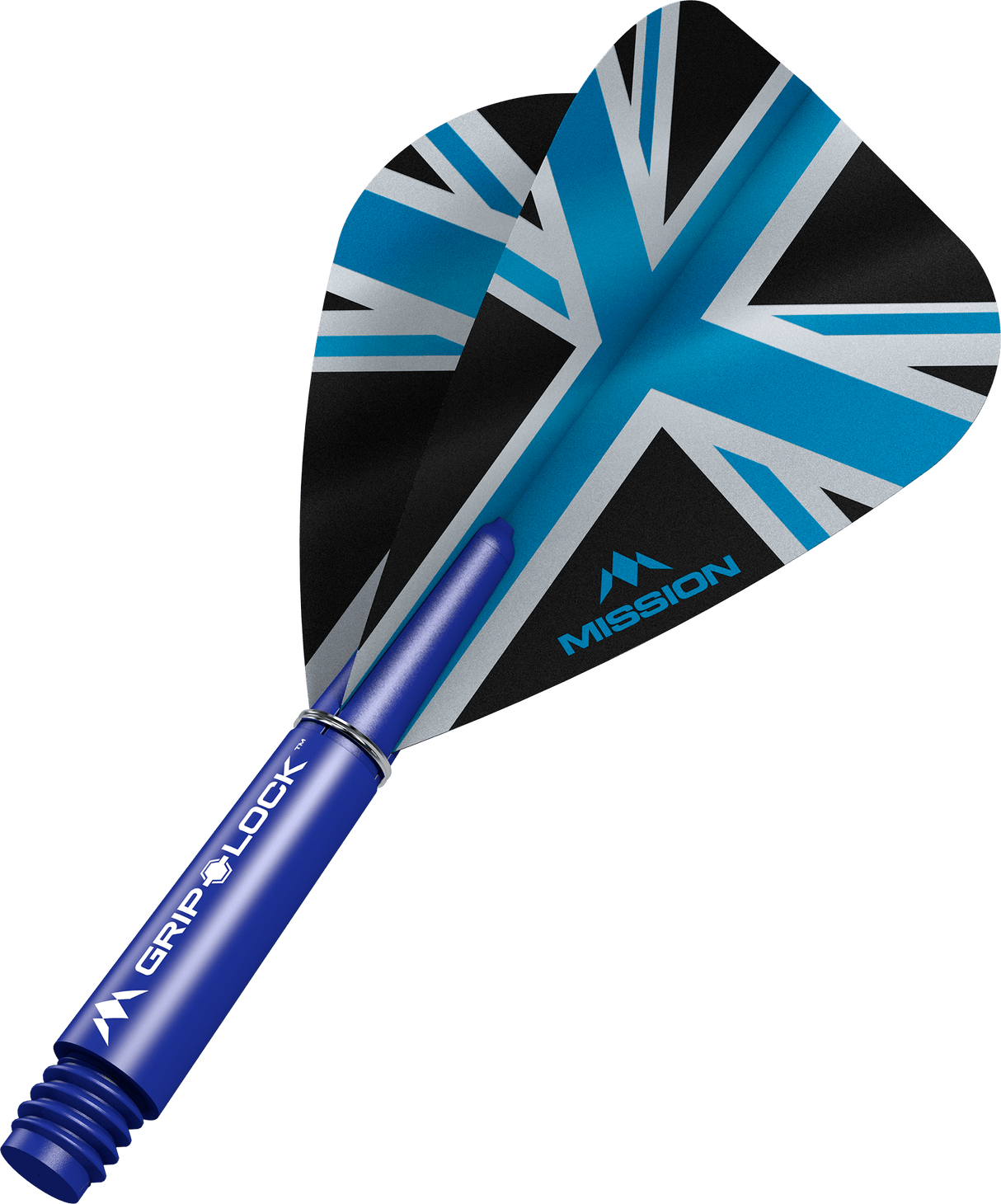 Mission Alliance Black Kite Dart Flights Combo With Griplock Shafts Blue / Short