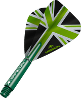 Mission Alliance Black Kite Dart Flights Combo With Griplock Shafts Green / Short