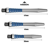 Mission Atom13 Aluminium Shafts - Natural Metal Stems - Blue