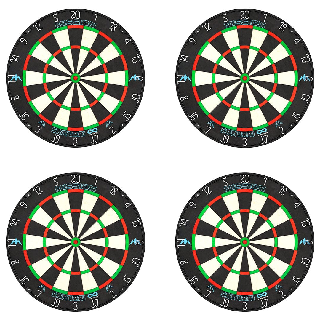 Mission Samurai Infinity Dartboard - Professional Dartboard - Pack of 4