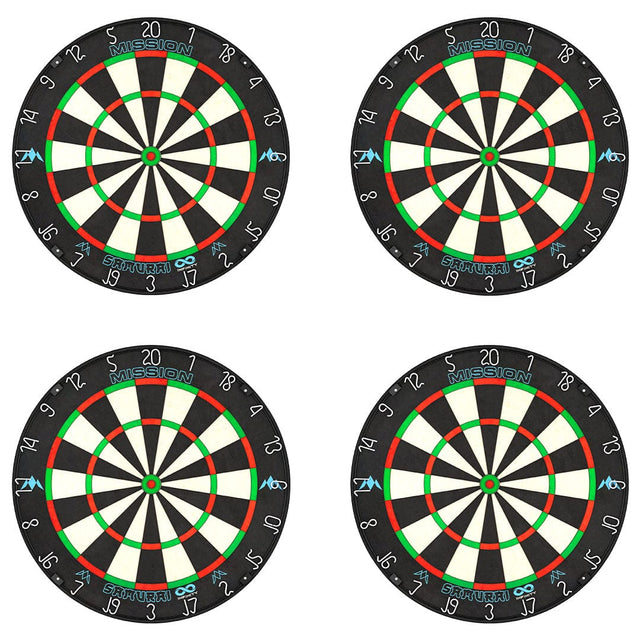 Mission Samurai Infinity Dartboard - Professional Dartboard - Pack of 4