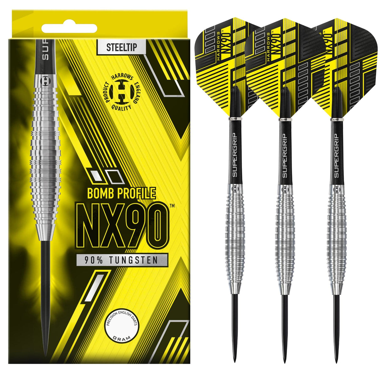 Harrows NX90 Darts - Steel Tip - 90% Tungsten - Bomb