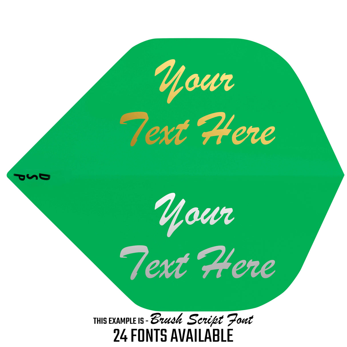 Personalised Flights - Hot Foil - 5 Sets - Poly Plain - Std - Green