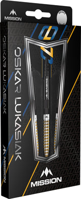 Mission Oskar Lukasiak Darts - Steel Tip - 95% Tungsten - Black & Gold PVD