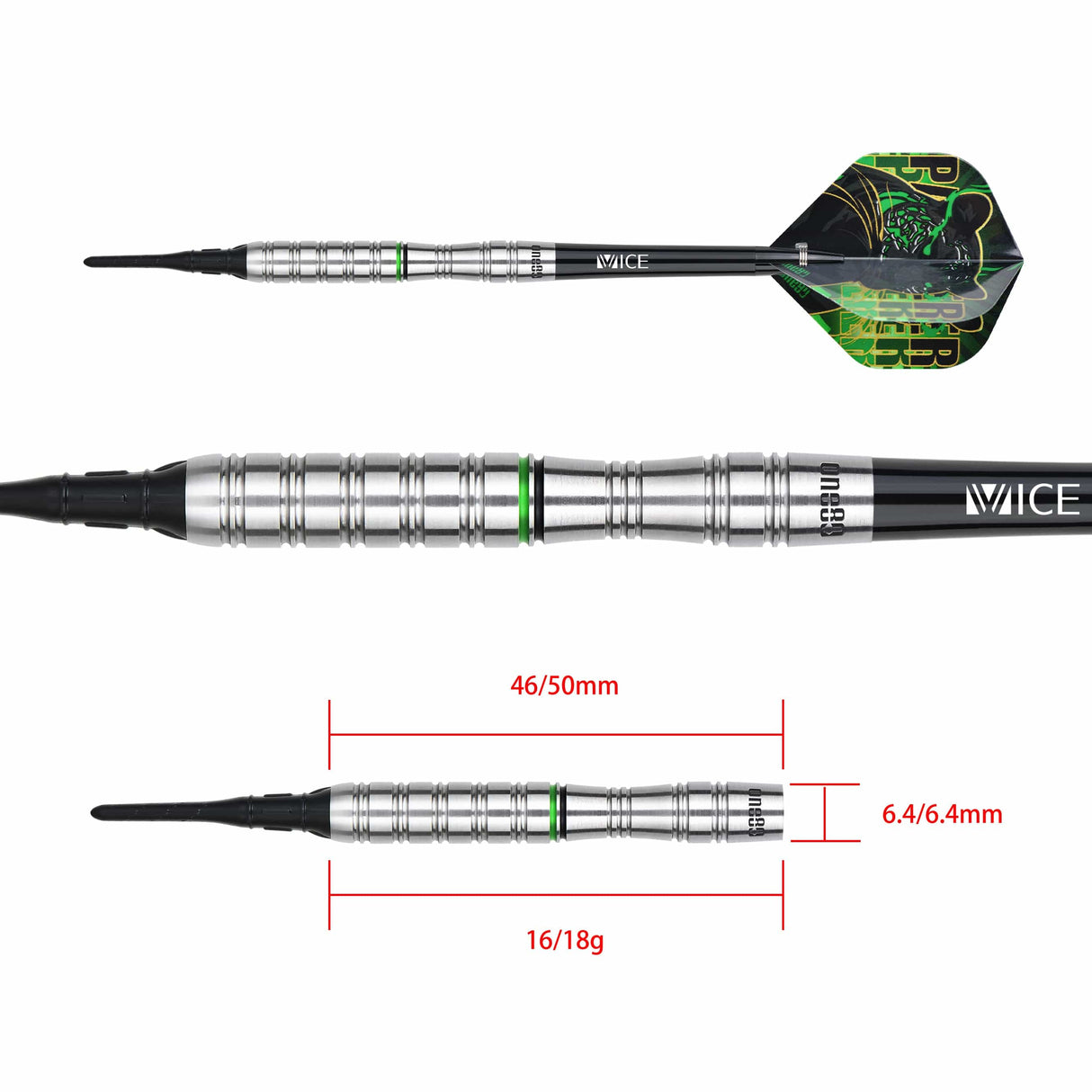 One80 Panther-H Darts - Soft Tip - 18g