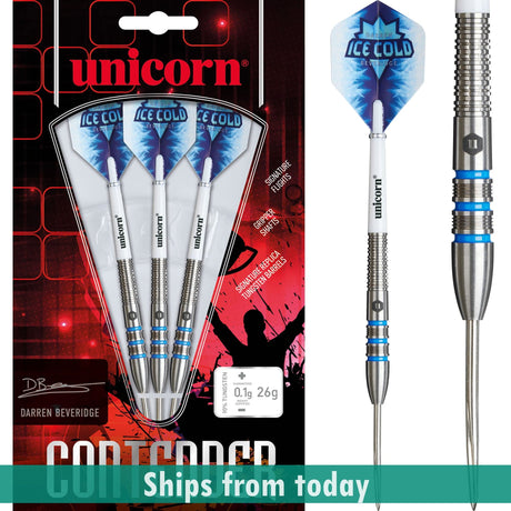 Unicorn Contender Darts - Steel Tip - 90% Tungsten - Darren Beveridge - 26g