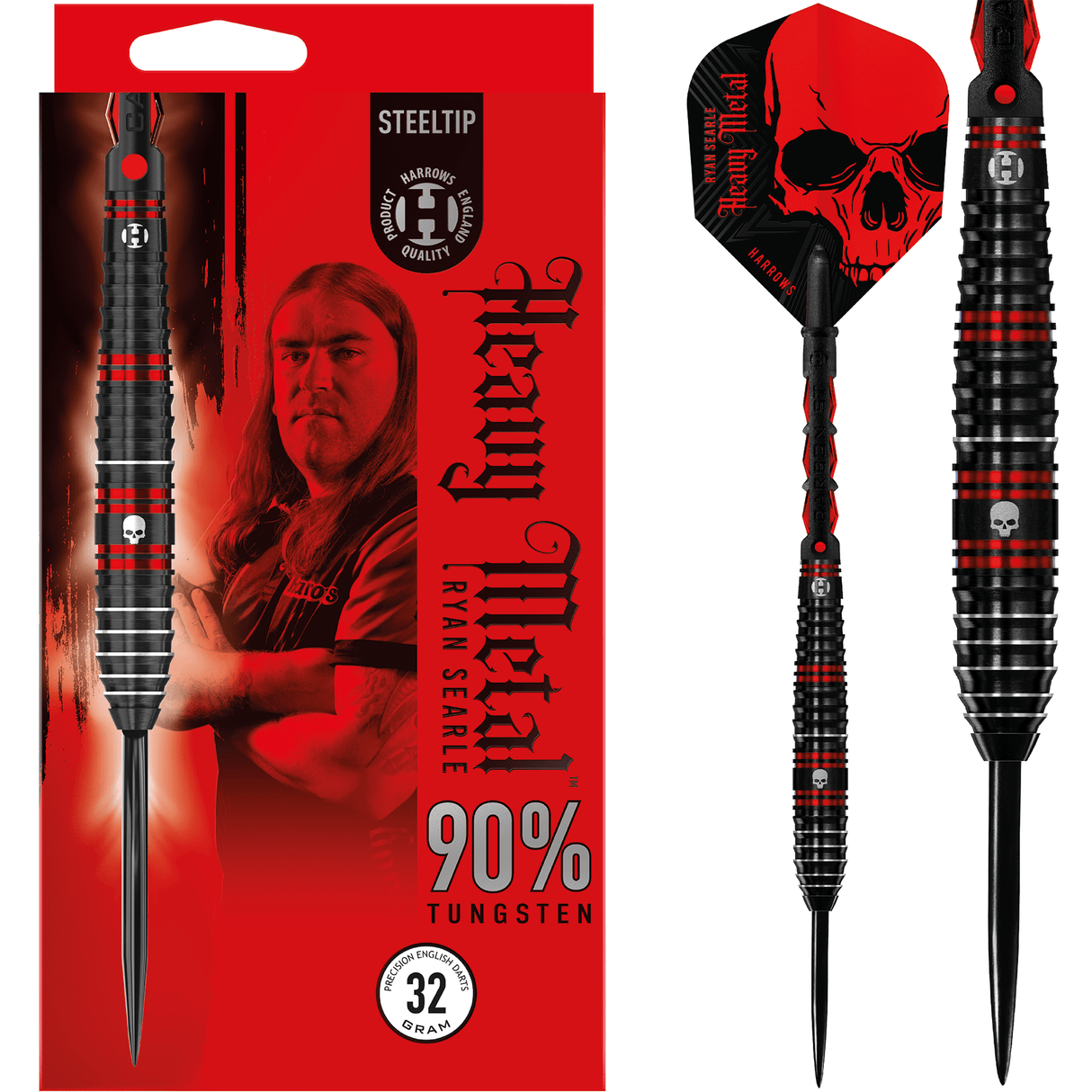 Harrows Ryan Searle Darts - Steel Tip - 90% - Heavy Metal