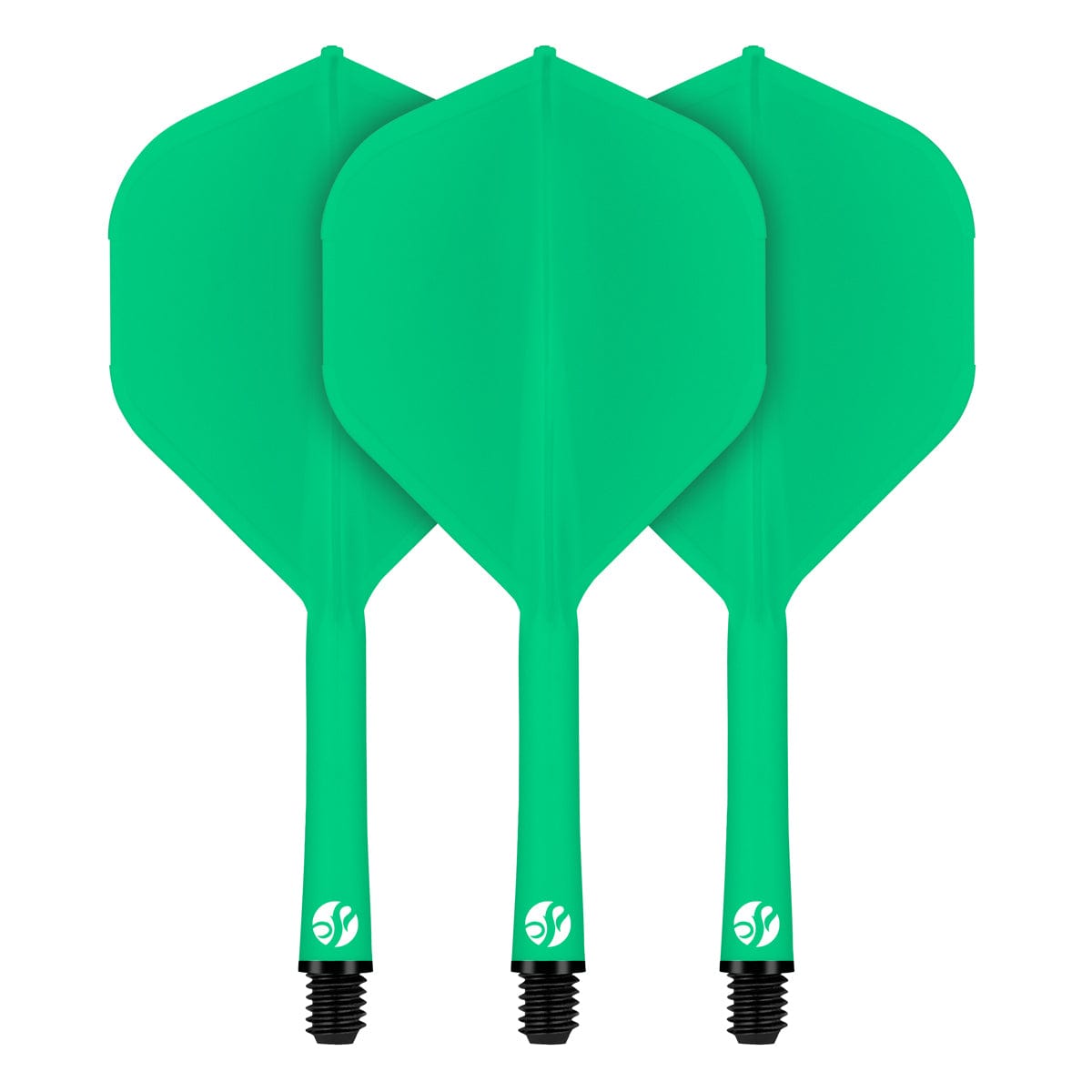 Shot Flight Deck - One Piece Dart Flight and Shaft System - Green