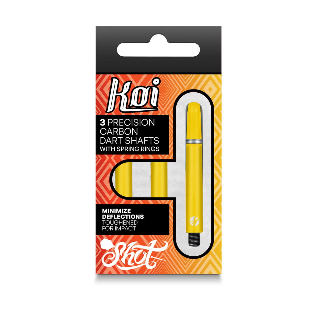 Shot Koi Carbon Dart Shafts - with Springs - Yellow