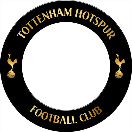 Tottenham Hotspur Dartboard Surround - Official Licensed - Spurs - S7 - Black with Gold Crest